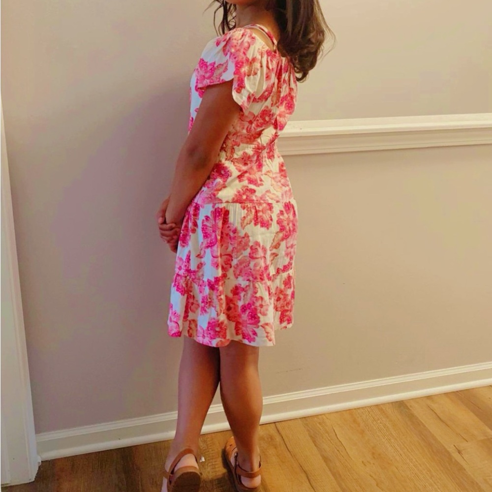 Old Navy Pink and Cream Floral Kids Dress